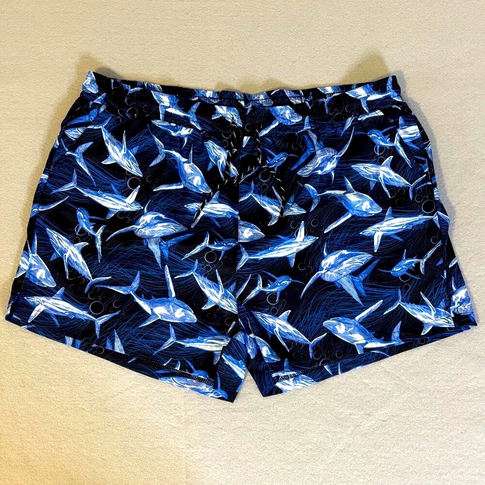 Coofandy Swim Trunks Quick Dry Summer Blue Beach Shorts Swimwear Mens Size XXL